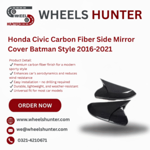 Honda Civic Carbon Fiber Side Mirror Cover Batman Style 2016-2021